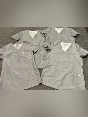 Figs grey scrub top bundle. 4 grey scrub tops